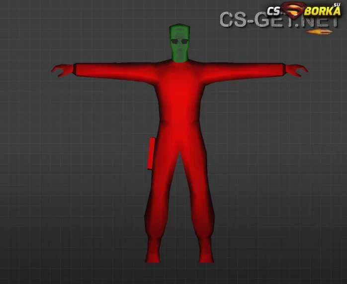 Красные и синие модели игроков с зеленой головой для CS 1.6 для CS 1.6