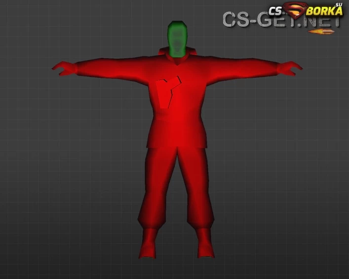 Красные и синие модели игроков с зеленой головой для CS 1.6 для CS 1.6