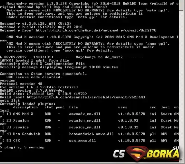 Чистый сервер [AmxModX 1.10.0] [ReHLDS] для CS 1.6 для CS 1.6