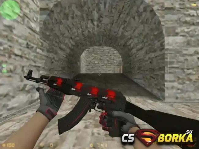 Модель AK-47 «Redline + Gloves + Stickers» для CS 1.6 для CS 1.6